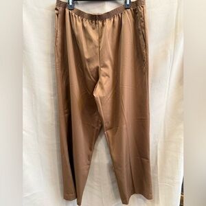 NWT Alfred Dunner 18W Brown Pull On Elastic Waist Pants Proportioned Medium